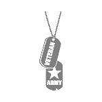 Dog Tags Decal Army Veteran Grey   Precision Cut Decal